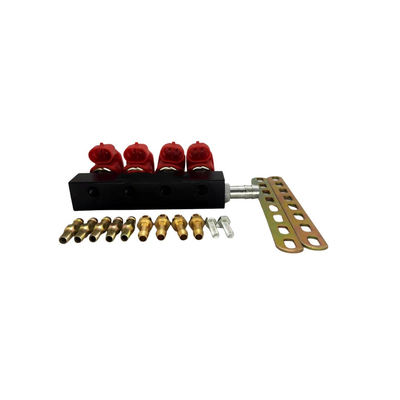 2 โอห์ม 4 กระบอก Red Coil LPG CNG Rail Injector ป้องกันการกัดกร่อนสำหรับ Autogas Kits