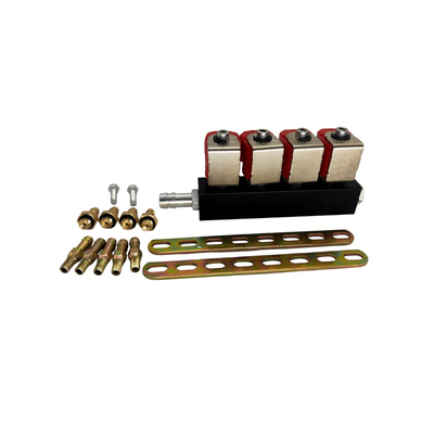 2 โอห์ม 4 กระบอก Red Coil LPG CNG Rail Injector ป้องกันการกัดกร่อนสำหรับ Autogas Kits