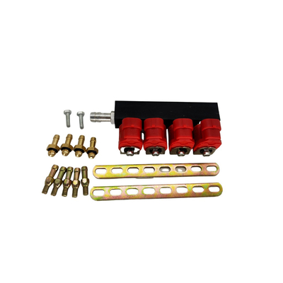 2 โอห์ม 4 กระบอก Red Coil LPG CNG Rail Injector ป้องกันการกัดกร่อนสำหรับ Autogas Kits