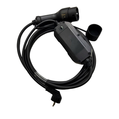 เครื่องชาร์จแบบพกพา EV ชุบเงิน 1 เฟส AC 16A ปรับได้ด้วยปลั๊กชาร์จ Schuko