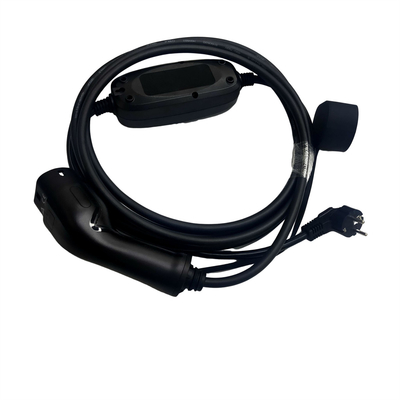 1 เฟส 16A 3.5KW IEC62196 EV เครื่องชาร์จแบบพกพา 1.0 ประเภท 2 พร้อมปลั๊กชาร์จ Schuko