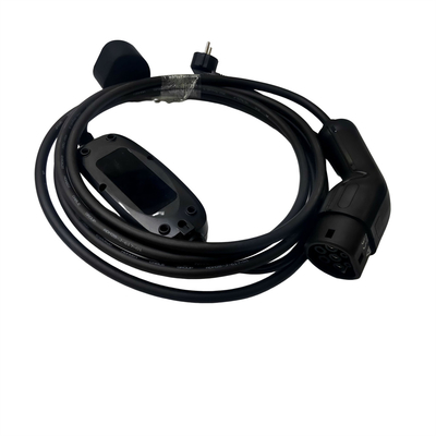 1 เฟส 16A 3.5KW IEC62196 EV เครื่องชาร์จแบบพกพา 1.0 ประเภท 2 พร้อมปลั๊กชาร์จ Schuko