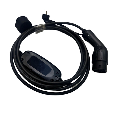 1 เฟส 16A 3.5KW IEC62196 EV เครื่องชาร์จแบบพกพา 1.0 ประเภท 2 พร้อมปลั๊กชาร์จ Schuko