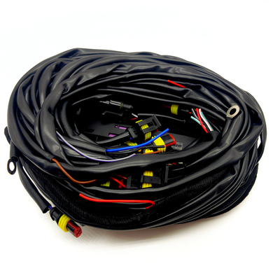 56 Pin ECU Wiring Harness With Multiple Connectors And PVC Pipe Protection สายเชื่อมไฟฟ้าที่ติดต่อกันได้หลายสาย และป้องกันท่อพีวีซี