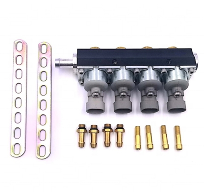 2 โอห์ม 4 กระบอกหัวฉีดแก๊สเหลว ออโต้แก๊ส LPG CNG เชื้อเพลิง Rail Injector