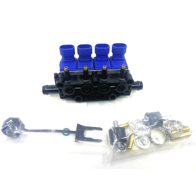 อลูมิเนียม 3Ohm CNG หัวฉีดน้ำมันเชื้อเพลิง LPG หัวฉีดน้ำมันเชื้อเพลิง Rail สำหรับ 2/3/4 กระบอกสูบ Engine