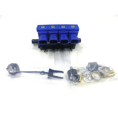อลูมิเนียม 3Ohm CNG หัวฉีดน้ำมันเชื้อเพลิง LPG หัวฉีดน้ำมันเชื้อเพลิง Rail สำหรับ 2/3/4 กระบอกสูบ Engine