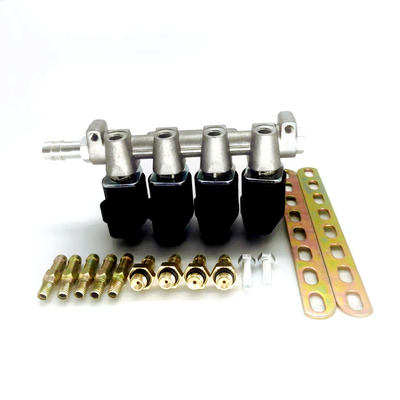 LN-LIG1 LPG CNGรางหัวฉีดสำหรับ4กระบอก2โอห์มหรือ3โอห์มสีดำGPL GNVรางหัวฉีด
